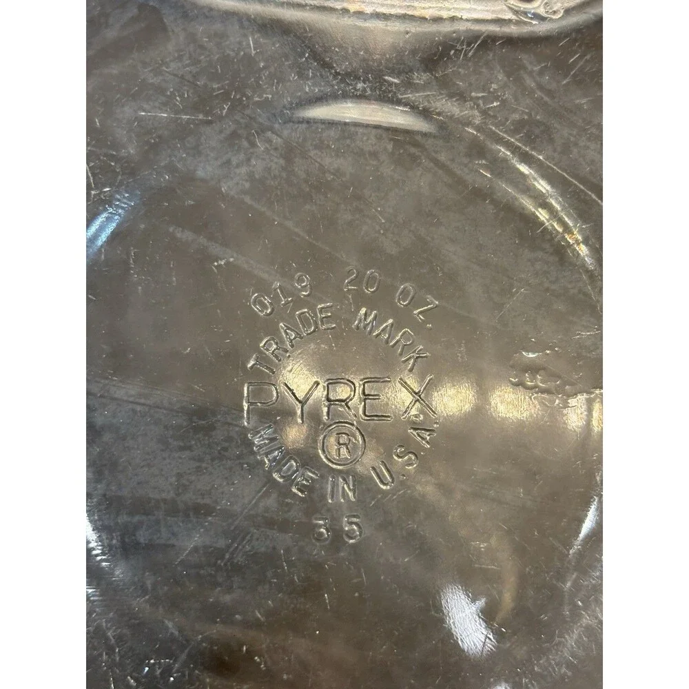 Pyrex Casserole Dish Clear 20 oz Round Glass 019 with 681-C-35 Lid